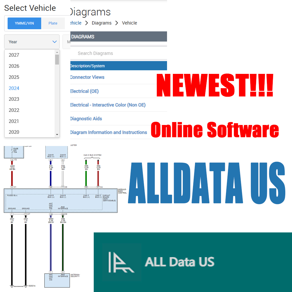 Workshop Tools Online - 2026年版Alldata USフルバージョンオンラインログインアカウント配線図修理ソフトウェアAll Data Workshop修理必須ツール