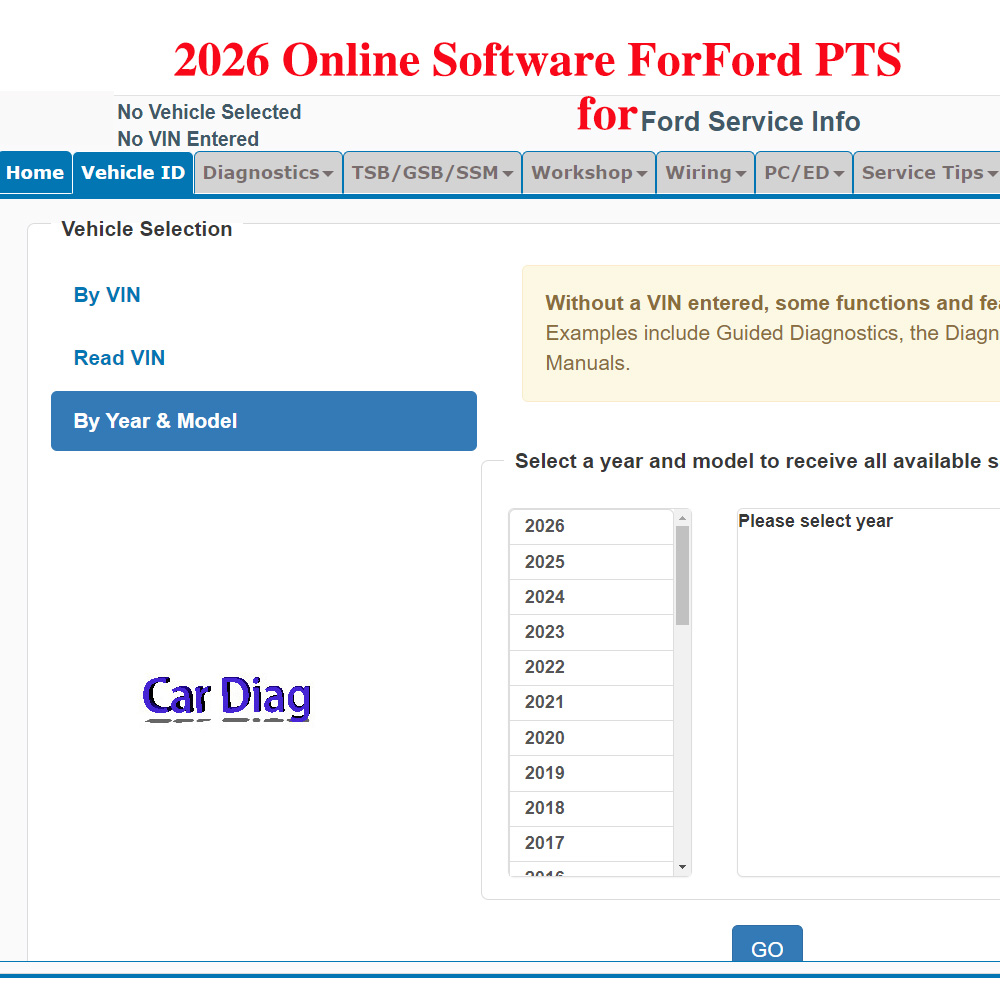 Workshop Tools Online - 2026年版 フォードPTS車データ用オンラインソフトウェア 専門技術者協会ワークショップマニュアル 配線図 パーツ照会ツール