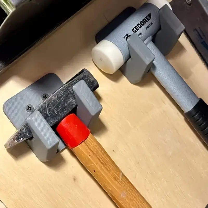 Workshop Tools Pictures - 1pc 壁掛けハンマー収納ラックワークショップツール収納ラック耐久性のある黒色プラスチックハンマーツール収納ラックホームアクセサリー