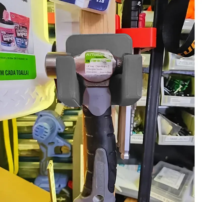 1pc 壁掛けハンマー収納ラック耐久性のある黒色プラスチック - Workshop Tools Pictures のレビューと価格